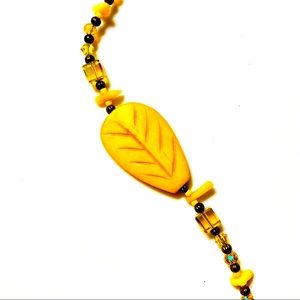 Handmade Yellow Leaf Bracelet